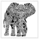 image 1 of Elephant silhouette (Picture Frame) White | S