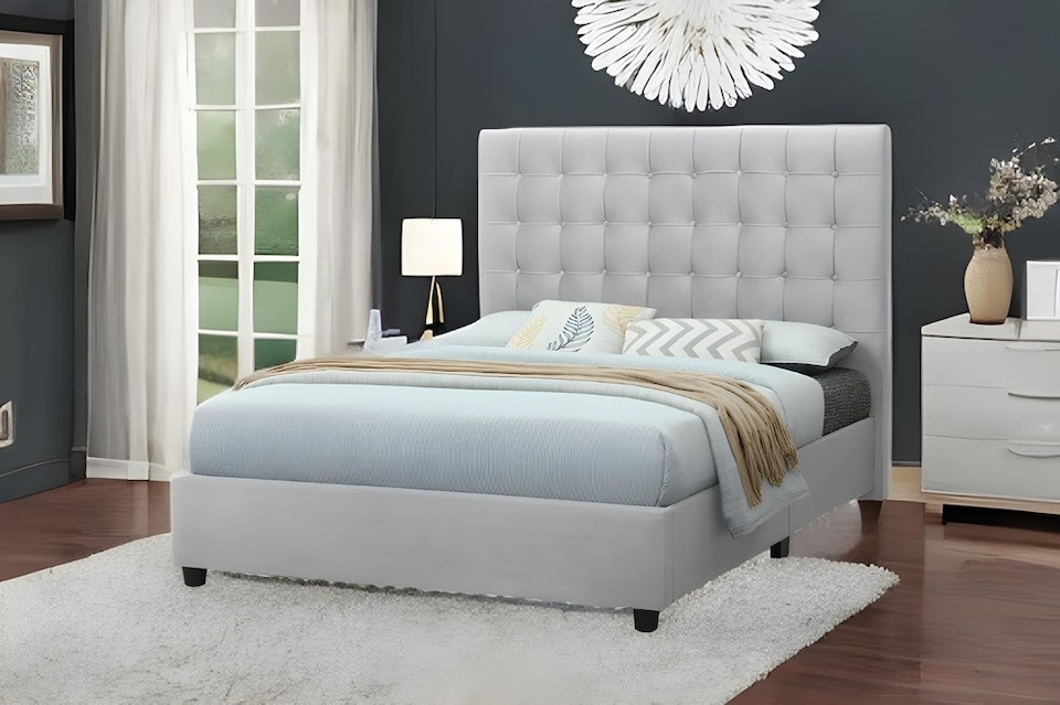 image 1 of Sareer 4FT6 Bailey Grey Bed Frame | Grey | Double
