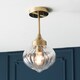 image 2 of Addington Classic Semi Flush Light Polished Nickel, Clear Ribbed Glass Shade