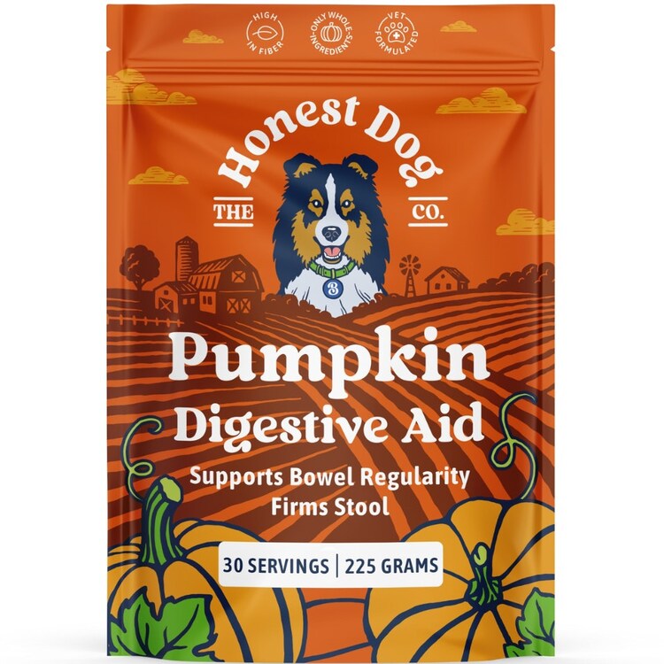 Honest Dog Co. Pumpkin Digestive Aid For Dogs (225 Grams) - Create Delicious Pumpkin Puree - Fibre For Dogs - Stool Firm - Canned Pumpkin Alternative