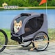 image 10 of PawHut Pet Bicycle Trailer Steel Dog Bike Carrier Water Resistant Travel Grey