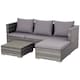 image 1 of Outsunny Rattan Garden Sofa Set Storage Table Wicker Patio Lounger 4-Seater Grey