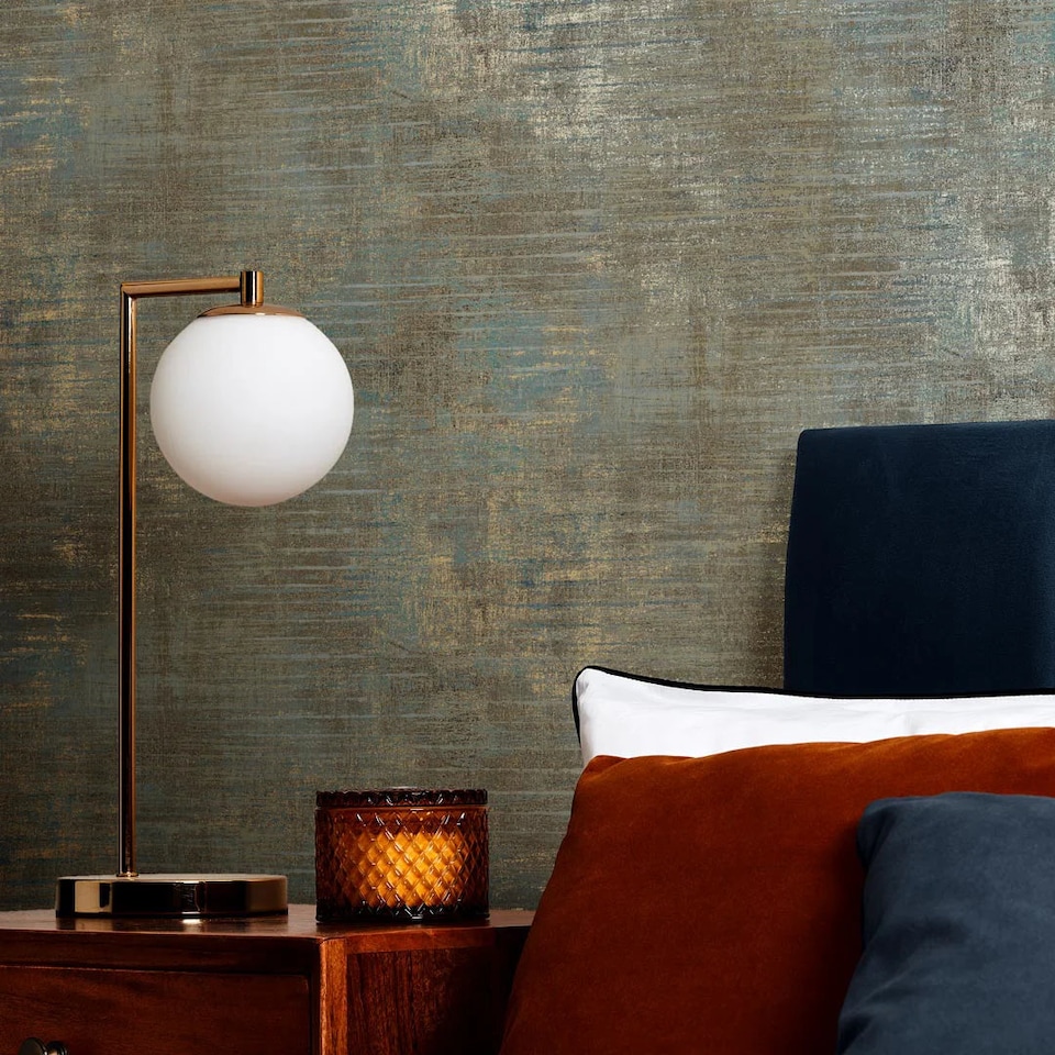 image 1 of Midtown Wallpaper in Rust | Brown | Rust | 53cm x 10m