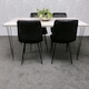 image 2 of Grey Dining Table with Hairpin Legs & 4 Black Velvet Chairs Set for Kitchen & Dining Room Grey
