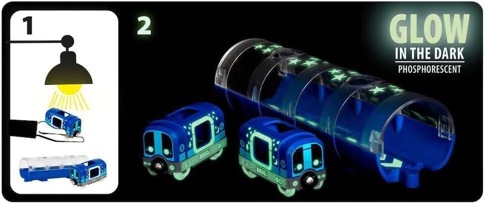 image 1 of BRIO Tunnel & Glow in the Dark Metro Train