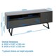 image 4 of Carbon TV-Stand with 1 Flap and 1 Door Grey Black | Black and Grey