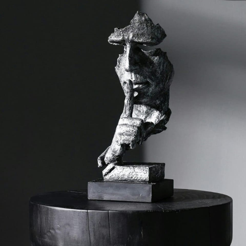 image 1 of Living and Home Creative Silence is Golden Figurine for Tabletop Decor