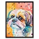 image 1 of Colourful Shih Tzu Portrait Dog Lover Kids Black Framed Wall Art Print A4