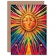image 1 of Psychedelic Sun Colourful Rainbow Rays Trippy Birthday Card