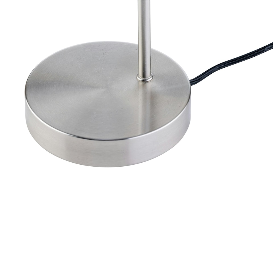 image 1 of Set of 2 Victoria - Satin Nickel Touch Lamps with Smoke Glass Shades Silver | Grey
