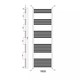 image 2 of Matt Black 1600 x 300mm Heated Bathroom Towel Rail Warmer Ladder Radiator with Straight Manual Valves Pair