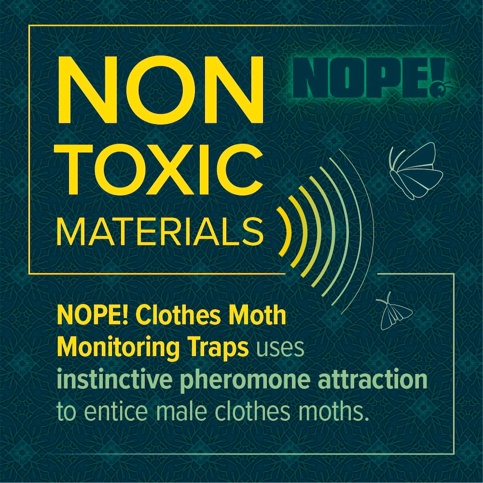 image 1 of NOPE Clothes Moth Traps (x6) Odourless Non-Toxic Pheromone Sticky Trap For Cupboards, Drawers & Clothes - Child & Pet Safe.