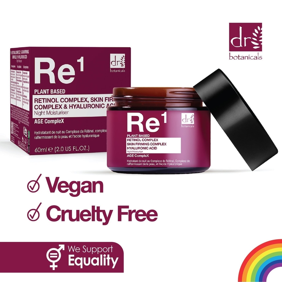 image 1 of Dr Botanicals Retinol Complex 1, Skin Firming Complex 1 & Hyaluronic Acid 1 Night Moisturiser 60ml