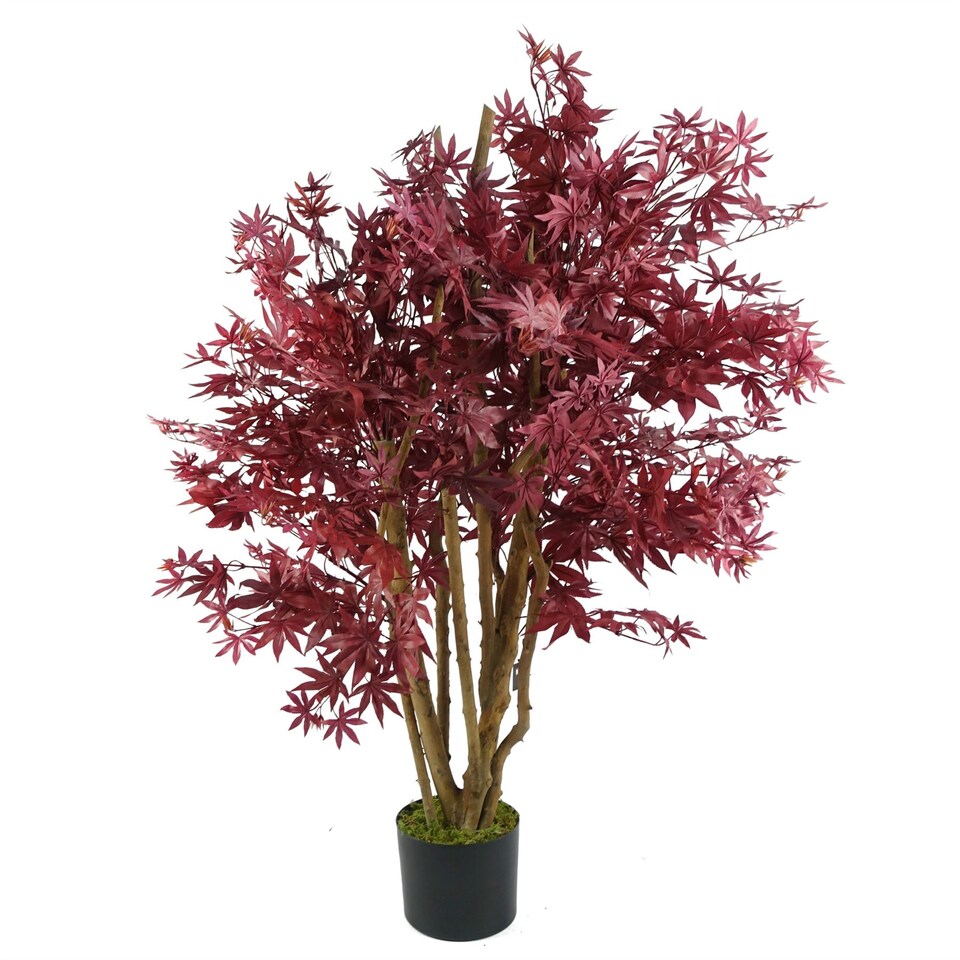 image 1 of 120cm Artificial Red Maple Tree | Green | 4ft