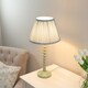 image 3 of ValueLights Bobbles Sage Green Table Lamp Blue Pleat Shade & Bulb | Blue