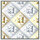 image 4 of Egyptian hieroglyphs in gold & silver (Picture Frame) White | L