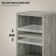 image 7 of HOMCOM Set of 2 CD Storage Units with Adjustable Shelves Cement Grey