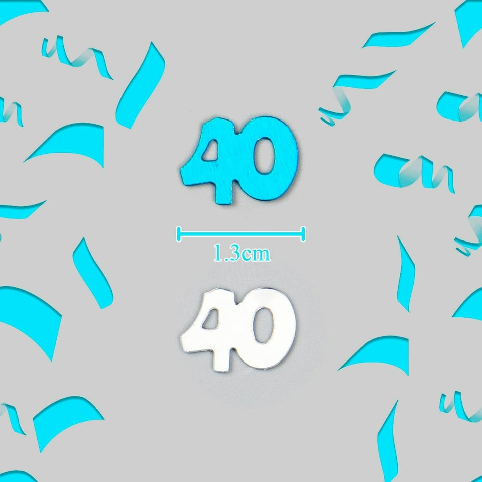 image 1 of 4 x 14g 40th Blue Happy Birthday Confetti