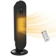 image 1 of HOMCOM Ceramic Space Heater Tower Heater W/ Oscillation, Black