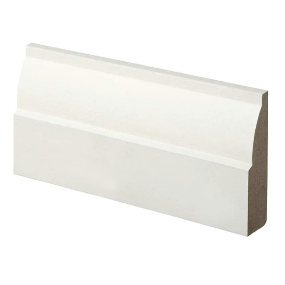 PACK OF 10 - Ovolo White Primed MDF Architrave - 14.5mm x 57mm x 2100mm