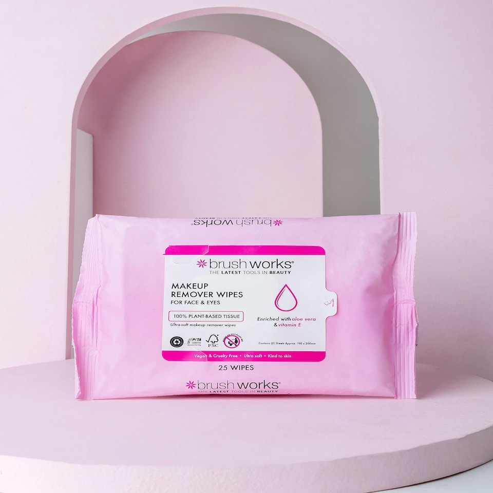 image 1 of Brushworks Makeup Remover Wipes - 25 Sheets