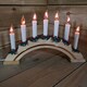image 2 of Premier Wooden Christmas Candle Bridge Arch with 7 Flickering Candle Bulbs Mains Operated