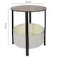 image 3 of Industrial Design Side Table With Cream Fabric Storage Base N/A