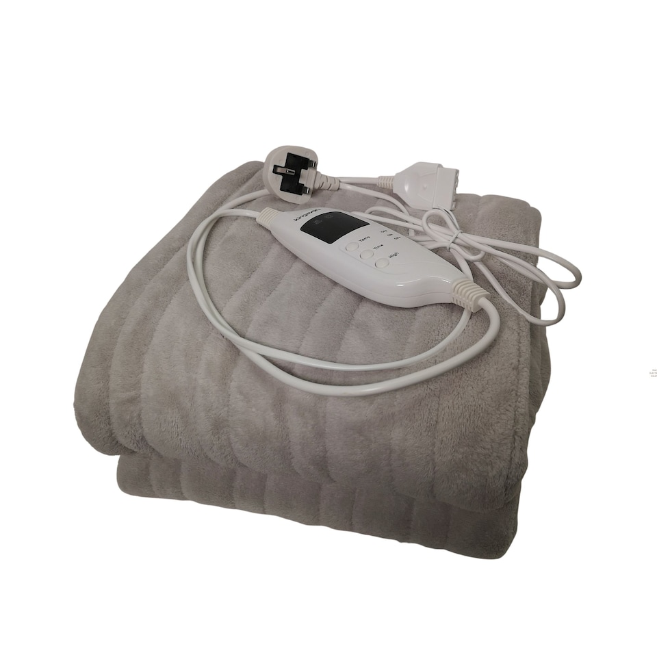 image 1 of 160cm 120w Grey Electric Throw Blanket with Temperature Settings