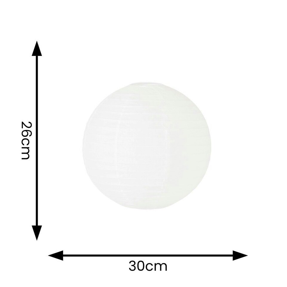 image 1 of ValueLights Isla White Paper Globe Ceiling 30cm Lamp Shade | White