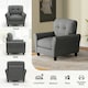 image 6 of COSTWAY Tufted Upholstered Living Room Sofa Reading Armchair Grey