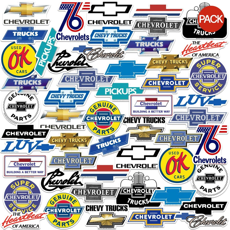 image 1 of Chevrolet Deluxe Logo Stickers (Pack of 50) - Multicoloured - One Size (UTTV19673)