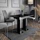 image 2 of Compact Dining Table Extendable 120-160cm Black Gloss Extending Top Pillar Pedestal Leg 6-8 Seater - Gia Pro