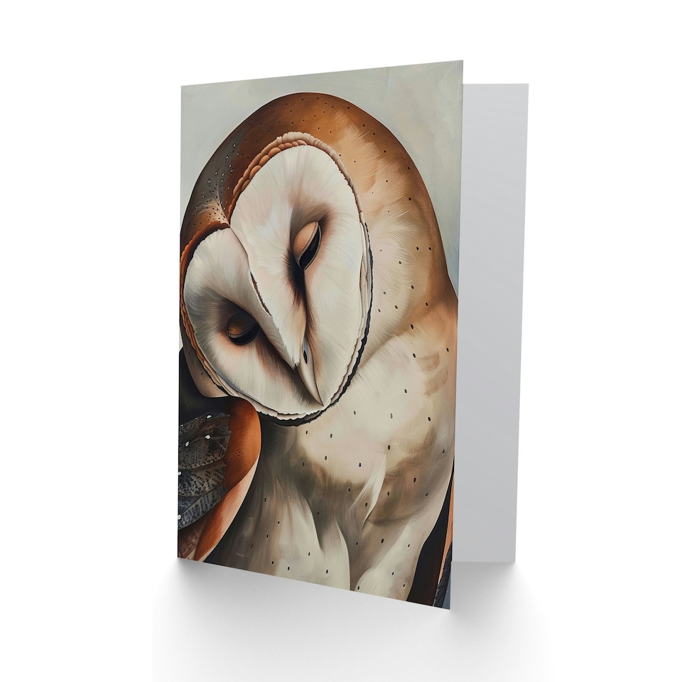 image 1 of Peaceful Portrait Calm Magical Owl Bird Animal Him Her Birthday Card