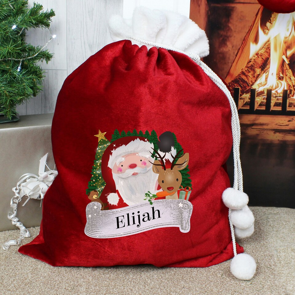image 1 of Personalised Christmas Santa Red Sack