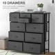 image 8 of HOMCOM Bedroom Chest of Drawers Fabric Dresser w/ Foldable Drawers Black