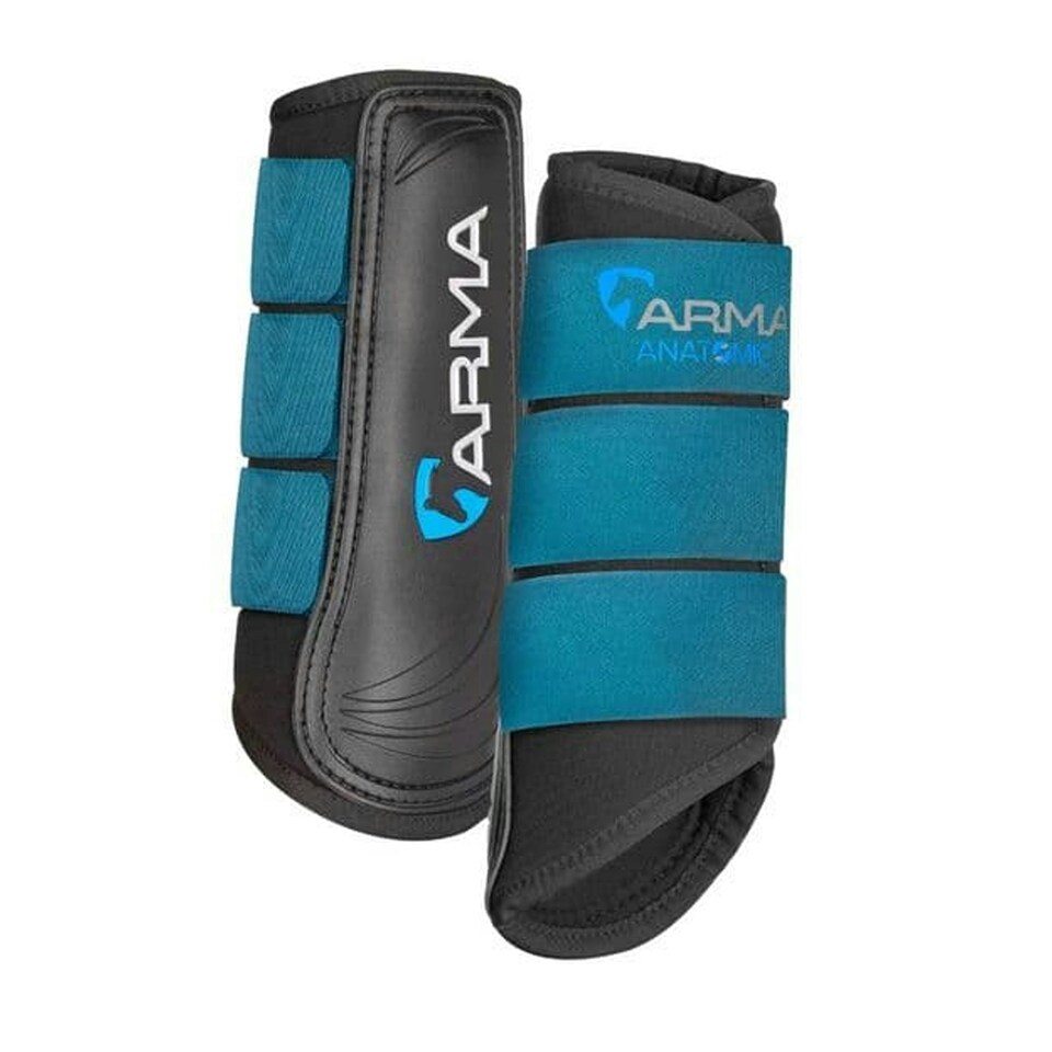 image 1 of ARMA Neoprene Horse Brushing Boots - Ocean Blue - Full