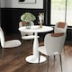 image 2 of HOMCOM Round Dining Table with Steel Base for Living Room, Dining Room