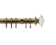 image 1 of 35mm Fixed Length Metal Curtain Pole Set Antique Brass Luxe Aztec Finial 110cm | Bronze | Bronze
