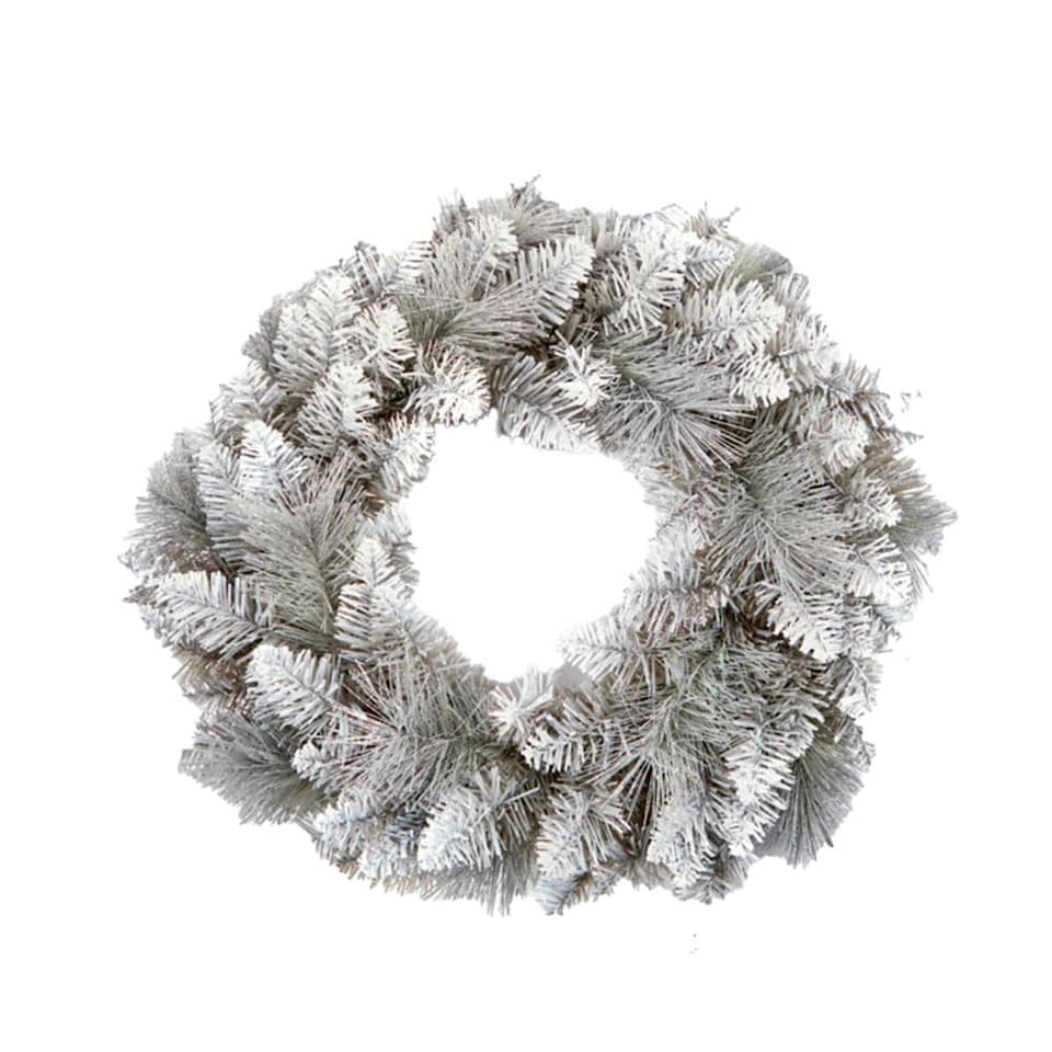 Premier Christmas Tipped Wreath - Silver - 50cm