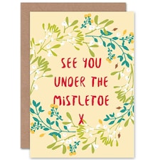 See You Under Mistletoe Christmas Card