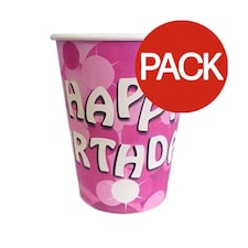 Amscan Happy Birthday Party Cup (Pack of 8) - Pink/White - One Size