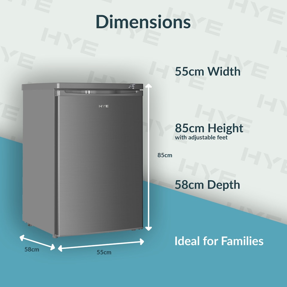 image 1 of HYE Under Counter Freezer 91 Litre 55cm Freestanding - Silver - RF01UCFR91S01