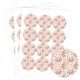 image 1 of Floral Baby Pink Stripes Round Stickers 60mm - Sheet of 12