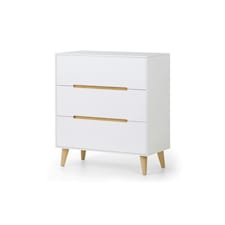 Retro White 3 Drawer Chest