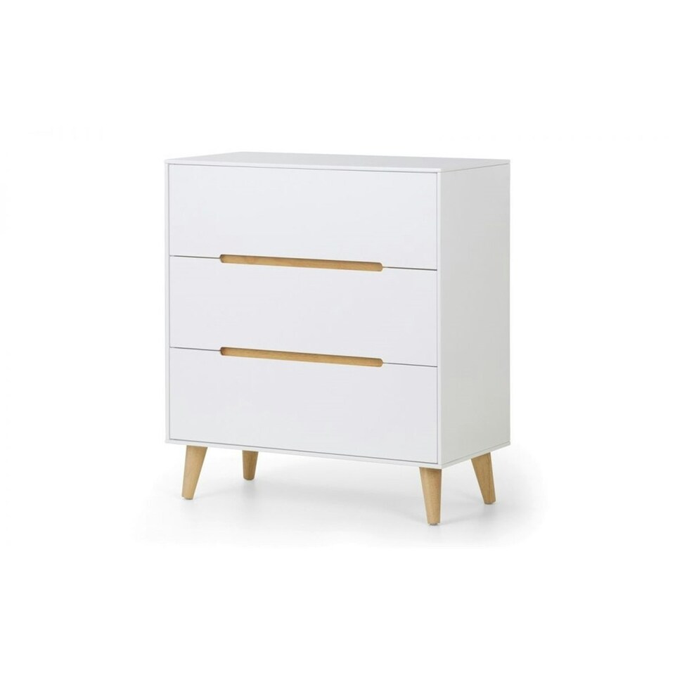 image 1 of Retro White 3 Drawer Chest