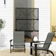 image 8 of Outsunny Decorative Outdoor Divider Privacy Panel with Stand, Rhombus Black 