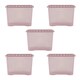 image 1 of Wham Crystal 5 x 80L Stackable Plastic Storage Boxes with Lids Pink