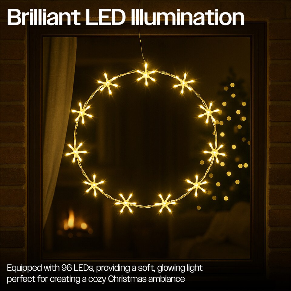 image 1 of 55cm 96Warm White LED Metal Ring 3m lead Outdoor