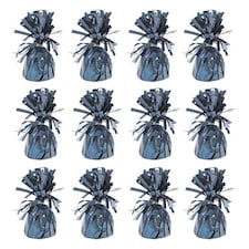 Metallic Petrol Blue Foil Balloon Weights - Pack of 12