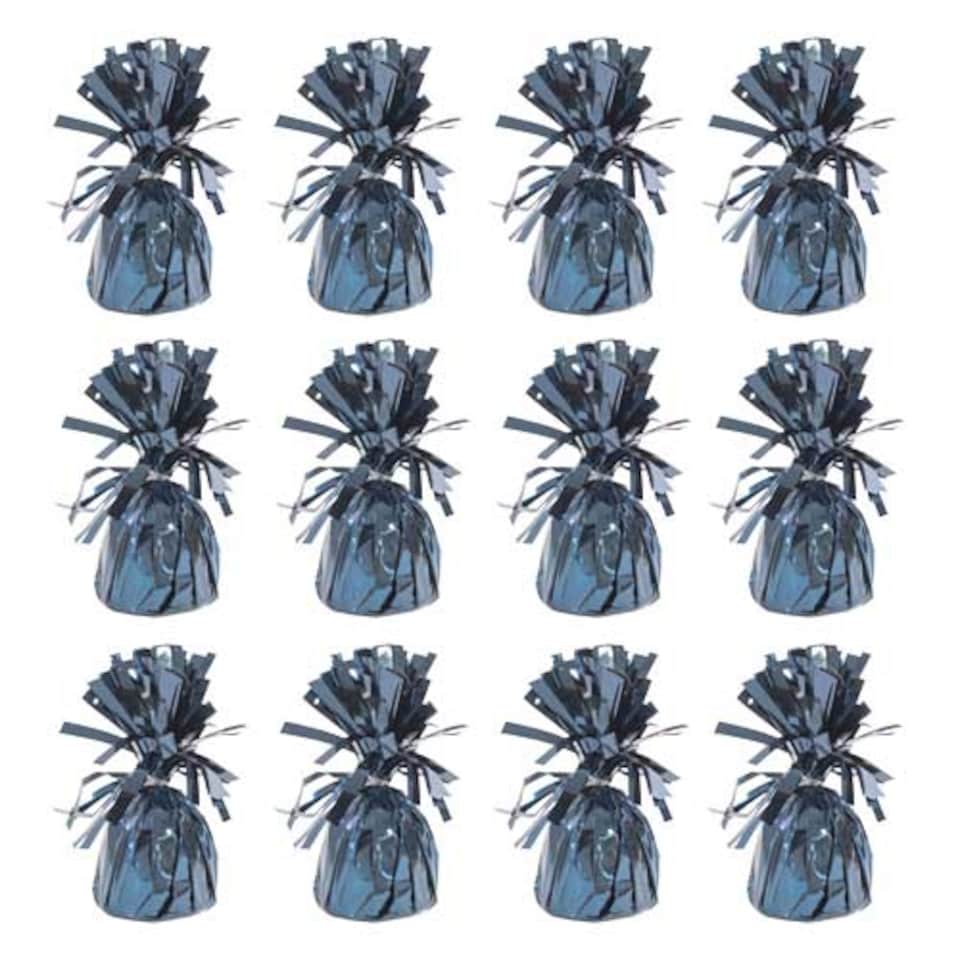 Metallic Petrol Blue Foil Balloon Weights - Pack of 12